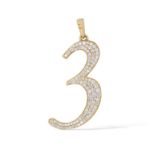 Diamond Number 3 Pendant 0.50 ct. 10K Yellow Gold