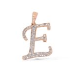 Diamond Letter E Pendant 0.27 ct. 14K Rose Gold