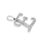 Diamond Letter E Pendant 0.27 ct. 14K White Gold