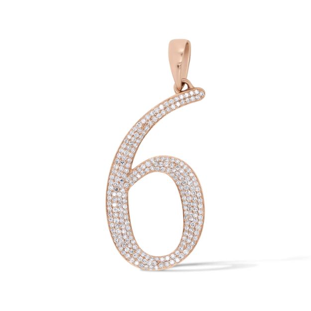 Diamond Numeric 6 Pendant 0.40 ct. 14K Rose Gold