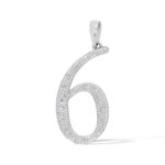 Diamond Numeric 6 Pendant 0.40 ct. 14K White Gold