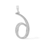 Diamond Numeric 6 Pendant 0.40 ct. 14K White Gold