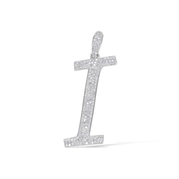 Diamond Letter I Pendant 0.44 ct. 10K White Gold