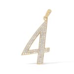 Diamond Number 4 Pendant 0.50 ct. 10K Yellow Gold