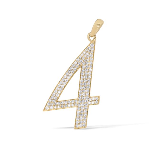 Diamond Number 4 Pendant 0.50 ct. 10K Yellow Gold