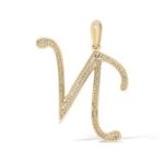 Diamond Letter N Pendant 0.46 ct. 14K Yellow Gold