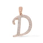 Diamond Letter D Pendant 0.25 ct. 14K Rose Gold