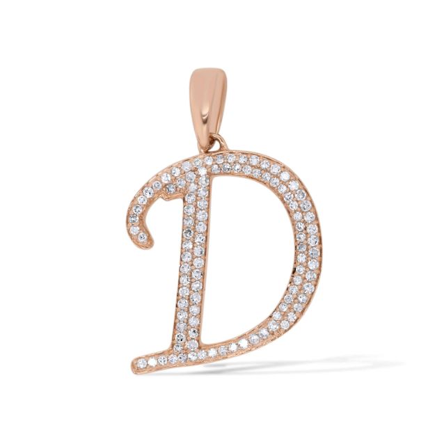 Diamond Letter D Pendant 0.25 ct. 14K Rose Gold