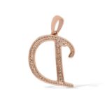 Diamond Letter D Pendant 0.25 ct. 14K Rose Gold