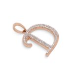 Diamond Letter D Pendant 0.25 ct. 14K Rose Gold