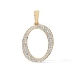 Diamond Letter O Pendant 0.25 ct. 14K Yellow Gold