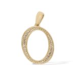 Diamond Letter O Pendant 0.25 ct. 14K Yellow Gold