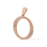 Diamond Letter O Pendant 0.25 ct. 14K Rose Gold