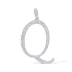 Diamond Letter Q Pendant 0.50 ct. 14K White Gold