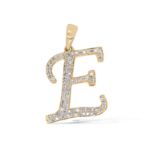 Diamond Letter E Pendant 0.25 ct. 14K Yellow Gold