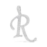 Diamond Letter R Pendant 0.42 ct. 10K White Gold