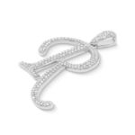 Diamond Letter R Pendant 0.42 ct. 10K White Gold