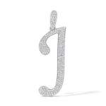 Diamond Letter J Pendant 0.40 ct. 10K White Gold