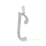 Diamond Letter J Pendant 0.40 ct. 10K White Gold