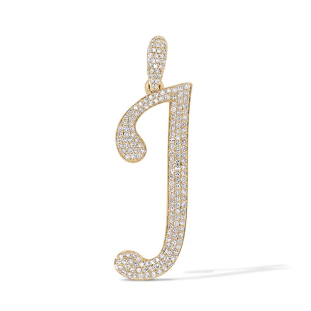 Diamond Letter J Pendant 0.40 ct. 14K Yellow Gold