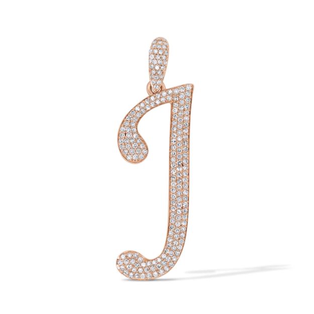 Diamond Letter J Pendant 0.40 ct. 14K Rose Gold