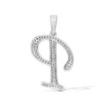 Diamond Letter P Pendant 0.25 ct. 10K White Gold