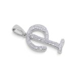 Diamond Letter P Pendant 0.25 ct. 10K White Gold