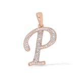 Diamond Letter P Pendant 0.25 ct. 14K Rose Gold