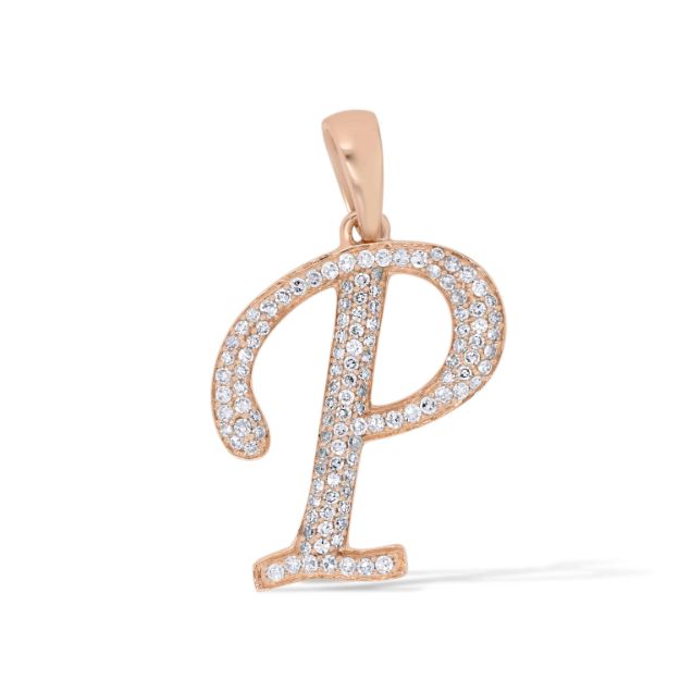 Diamond Letter P Pendant 0.25 ct. 14K Rose Gold