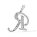 Diamond Letter R Pendant 0.29 ct. 10K White Gold