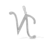 Diamond Letter N Pendant 0.50 ct. 14K White Gold