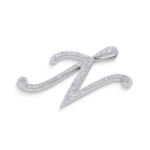 Diamond Letter N Pendant 0.50 ct. 14K White Gold