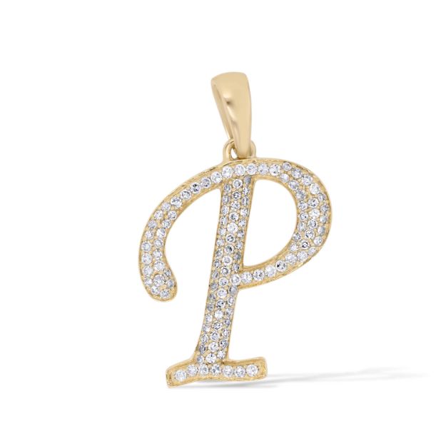 Diamond Letter P Pendant 0.25 ct. 14K Yellow Gold