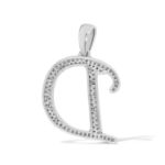 Diamond Letter D Pendant 0.25 ct. 10K White Gold