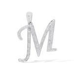 Diamond Letter M Pendant 0.28 ct. 14K White Gold