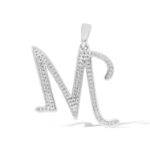 Diamond Letter M Pendant 0.28 ct. 14K White Gold