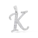 Diamond Letter K Pendant 0.25 ct. 14K White Gold