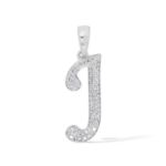 Diamond Letter J Pendant 0.18 ct. 10K White Gold