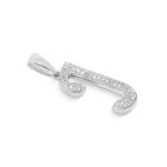 Diamond Letter J Pendant 0.18 ct. 10K White Gold