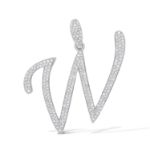 Diamond Letter W Pendant 0.50 ct. 14K White Gold