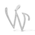 Diamond Letter W Pendant 0.50 ct. 14K White Gold