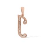 Diamond Letter J Pendant 0.18 ct. 14K Rose Gold