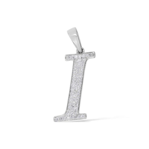 Diamond Letter I Pendant 0.20 ct. 14K White Gold