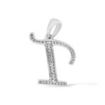 Diamond Letter T Pendant 0.20 ct. 14K White Gold