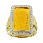 Diamond Ring 1.16 ct. 10K Yellow Gold 17.28g 5g Suisse