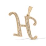 Diamond Letter H Pendant 0.25 ct. 10K Yellow Gold