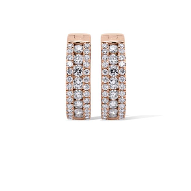 Diamond Hoop Earrings 0.92 ct. 14K Rose Gold