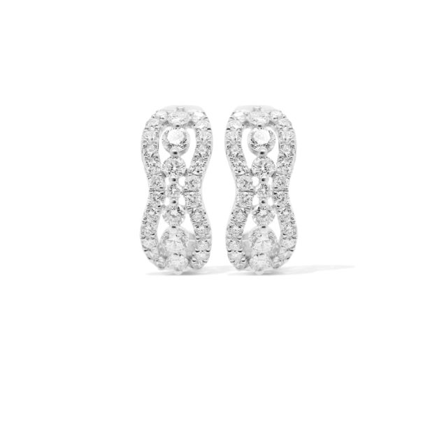 Diamond Hoop Earrings 0.95 ct. 14K White Gold