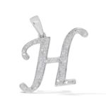 Diamond Letter H Pendant 0.25 ct. 10K White Gold