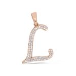 Diamond Letter L Pendant 0.18 ct. 14K Rose Gold